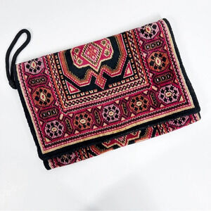 CARPETBAGS Fold Over Fabric clutch | Vibrant Colors | Tapestry